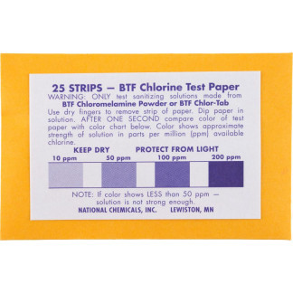 99301 B-T-F Chlorine Test Paper Envelopes